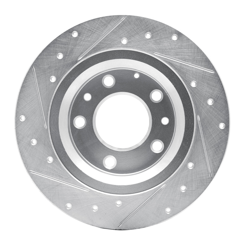 Picture of R1 98-15 Ford Fusion Rear Right Drilled & Slotted Silver Brake Rotor