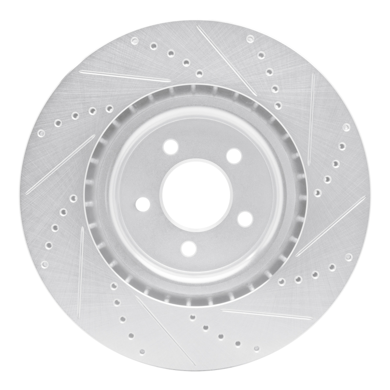 Picture of R1 07-14 Ford Mustang Front Left Drilled & Slotted Silver Brake Rotor