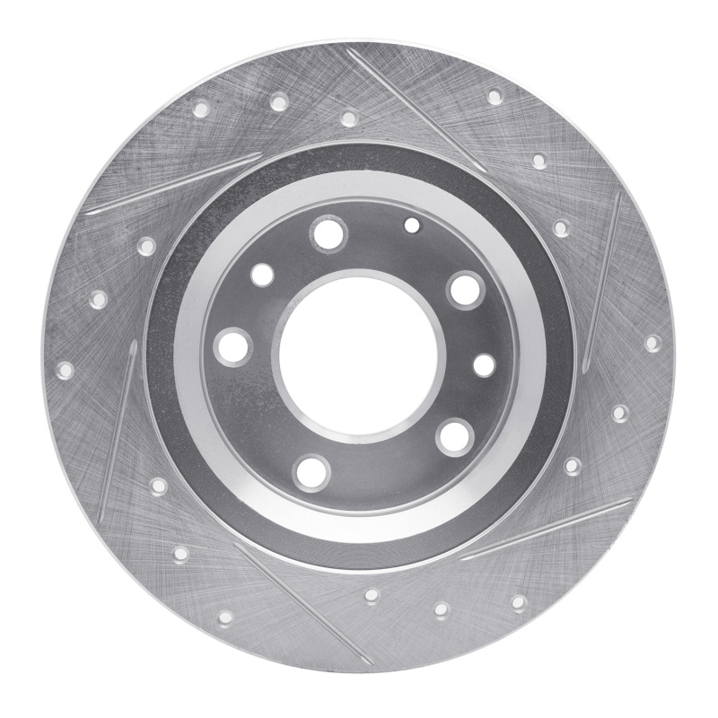 Picture of R1 98-15 Ford Fusion Rear Left Drilled & Slotted Silver Brake Rotor