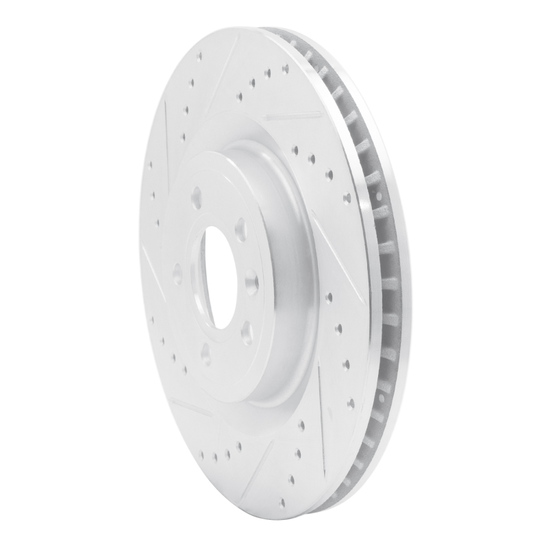 Picture of R1 11-14 Ford Mustang Front Left Drilled & Slotted Silver Brake Rotor