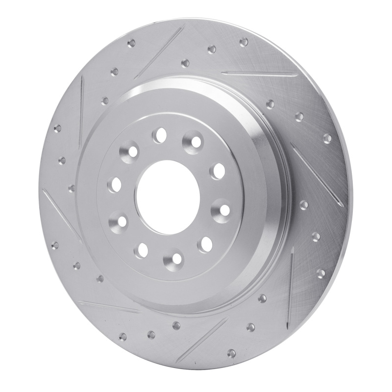 Picture of R1 05-19 Ford Explorer Rear Left Drilled & Slotted Silver Brake Rotor
