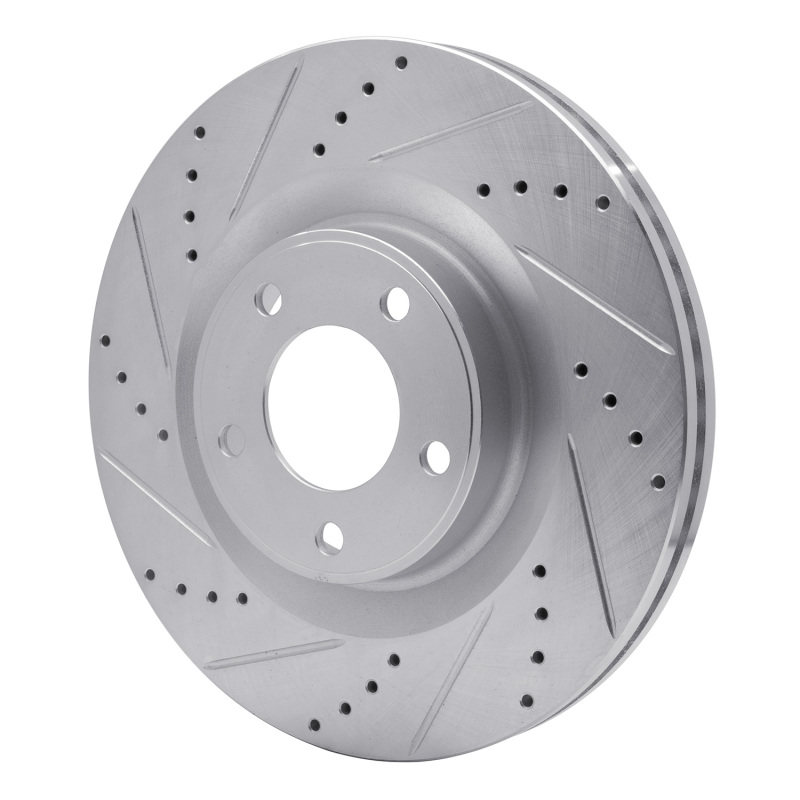 Picture of R1 07-15 Ford Edge Front Left Drilled & Slotted Silver Brake Rotor