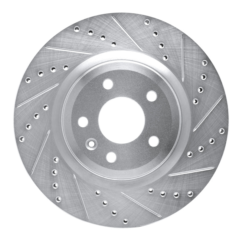 Picture of R1 11-19 Ford Flex Front Right Drilled & Slotted Silver Brake Rotor