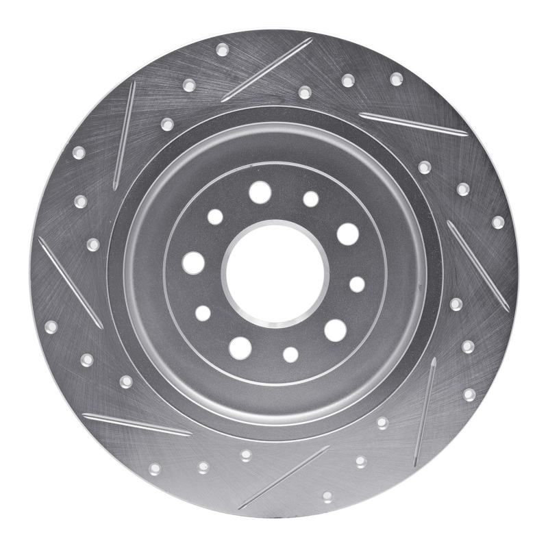 Picture of R1 05-19 Ford Five Hundred Rear Right Drilled & Slotted Silver Brake Rotor