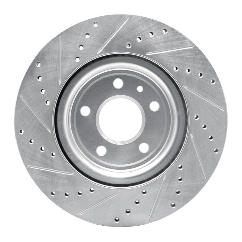 Picture of R1 11-19 Ford Flex Front Right Drilled & Slotted Silver Brake Rotor