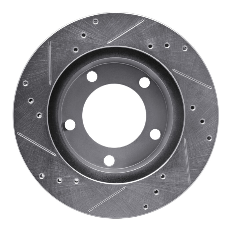 Picture of R1 76-93 Ford F-150 4WD Front Right Drilled & Slotted Silver Brake Rotor