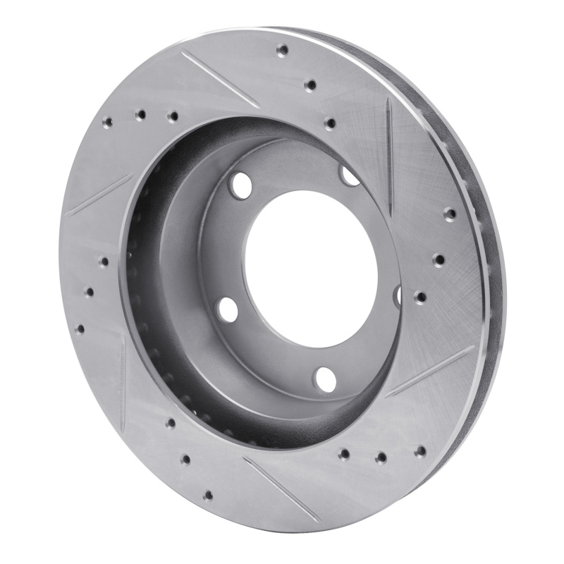 Picture of R1 76-93 Ford F-150 4WD Front Left Drilled & Slotted Silver Brake Rotor