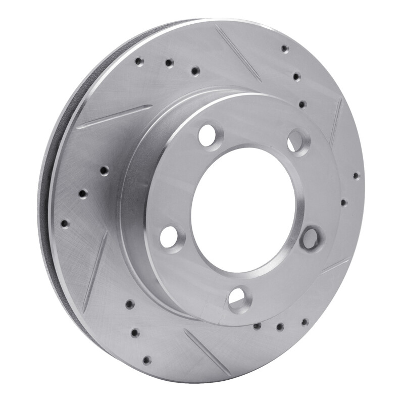 Picture of R1 76-93 Ford F-150 4WD Front Right Drilled & Slotted Silver Brake Rotor