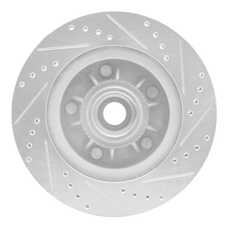 Picture of R1 97-99 Ford F-150 RWD Front Left Drilled & Slotted Silver Brake Rotor