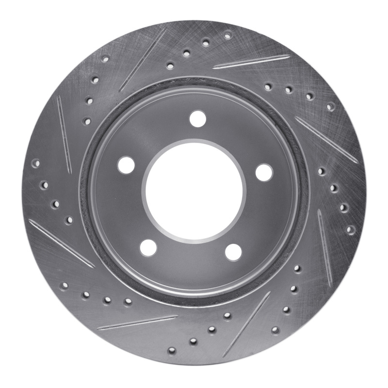 Picture of R1 97-04 Ford F-150 4WD Front Right Drilled & Slotted Silver Brake Rotor