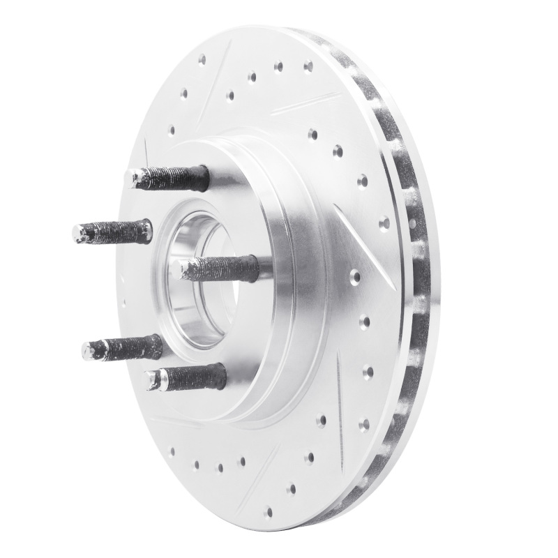 Picture of R1 95-97 Ford Ranger (USA/Canada) Front Left Drilled & Slotted Silver Brake Rotor