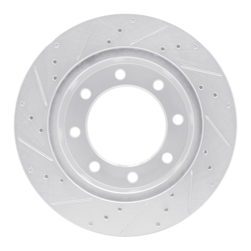Picture of R1 99-99 Ford F-350 Super Duty 4WD Front Right Drilled & Slotted Silver Brake Rotor