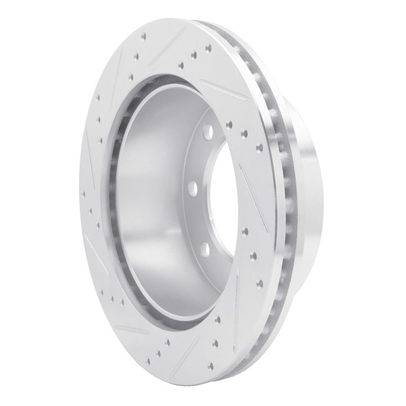 Picture of R1 99-05 Ford F-250 2WD (Super Duty) Rear Right Drilled & Slotted Silver Brake Rotor
