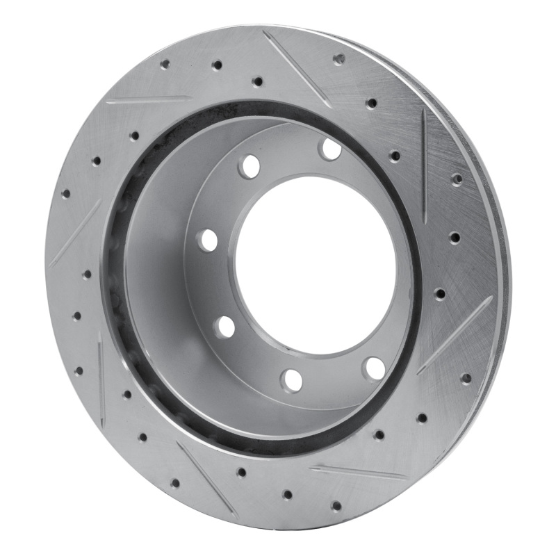 Picture of R1 99-05 Ford F-250 2WD (Super Duty) Rear Left Drilled & Slotted Silver Brake Rotor