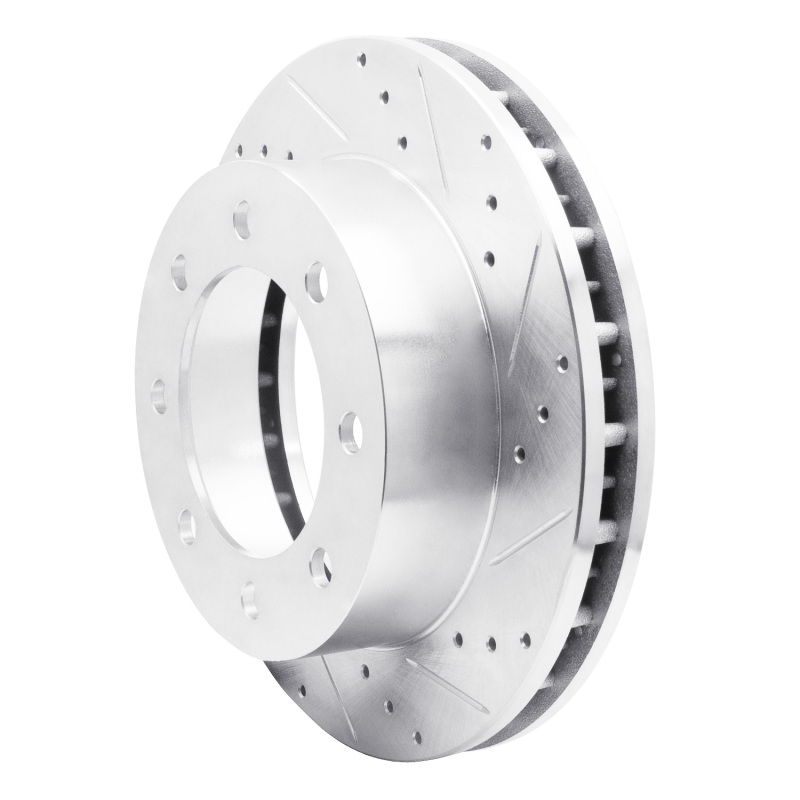 Picture of R1 99-99 Ford F-350 Super Duty 4WD Front Right Drilled & Slotted Silver Brake Rotor