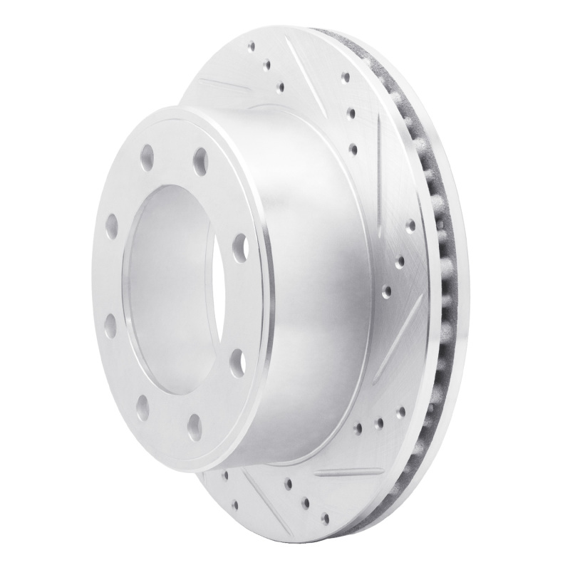 Picture of R1 99-05 Ford F-250 2WD (Super Duty) Rear Right Drilled & Slotted Silver Brake Rotor