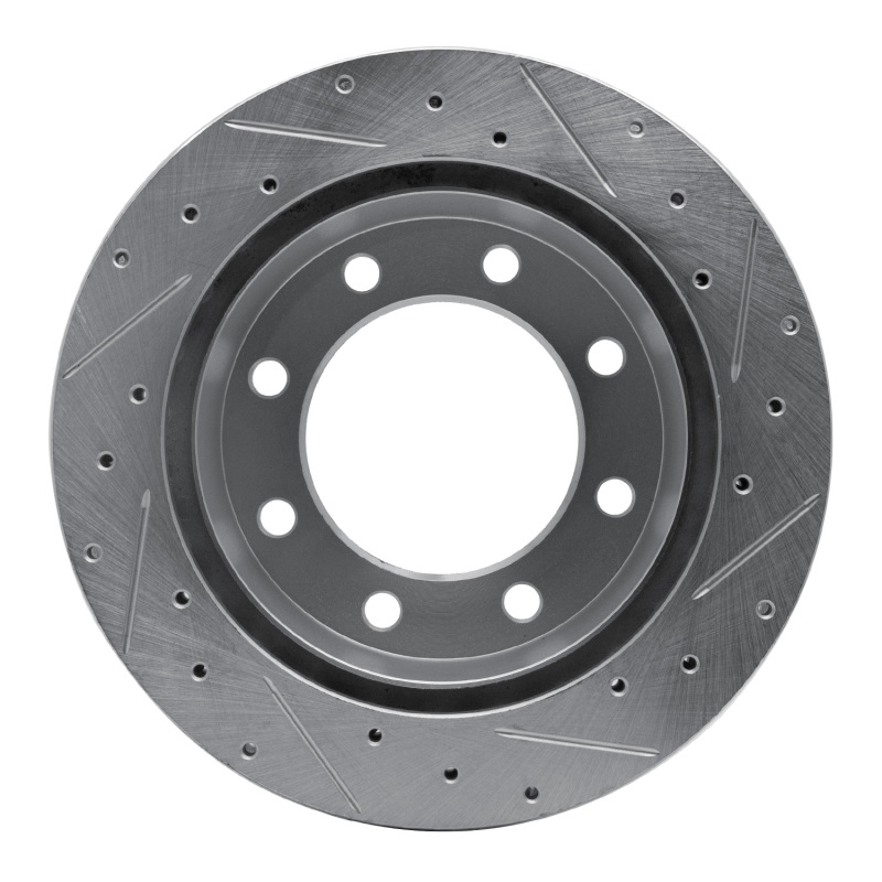 Picture of R1 99-05 Ford F-250 2WD (Super Duty) Rear Left Drilled & Slotted Silver Brake Rotor