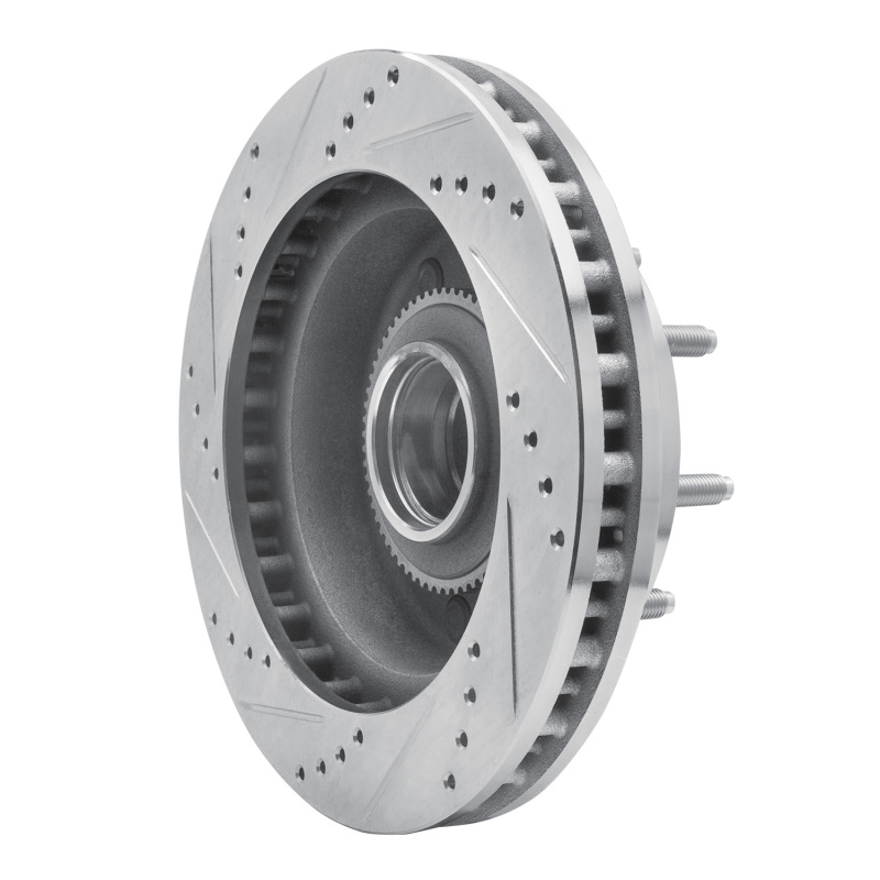 Picture of R1 99-02 Ford F-250 2WD (Super Duty) Front Right Drilled & Slotted Silver Brake Rotor