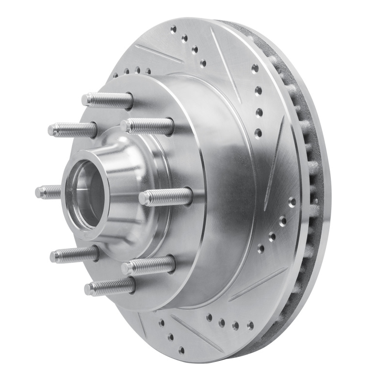Picture of R1 99-02 Ford F-250 2WD (Super Duty) Front Right Drilled & Slotted Silver Brake Rotor