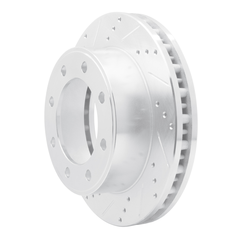 Picture of R1 99-05 Ford F-250 4WD (Super Duty) Front Left Drilled & Slotted Silver Brake Rotor