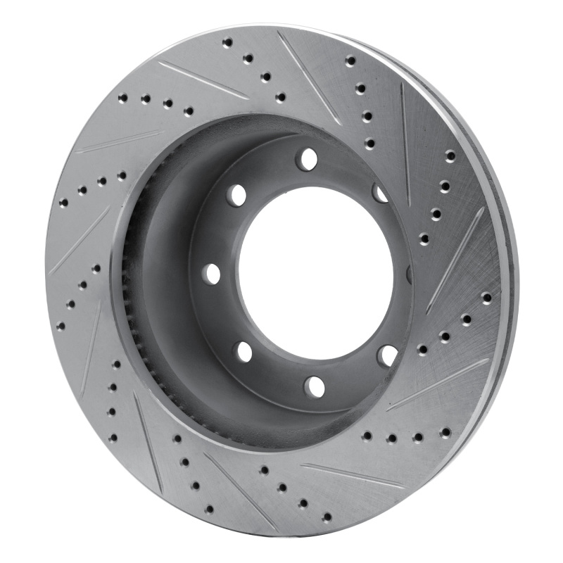 Picture of R1 05-12 Ford F-350 Super Duty 4WD Front Left Drilled & Slotted Silver Brake Rotor