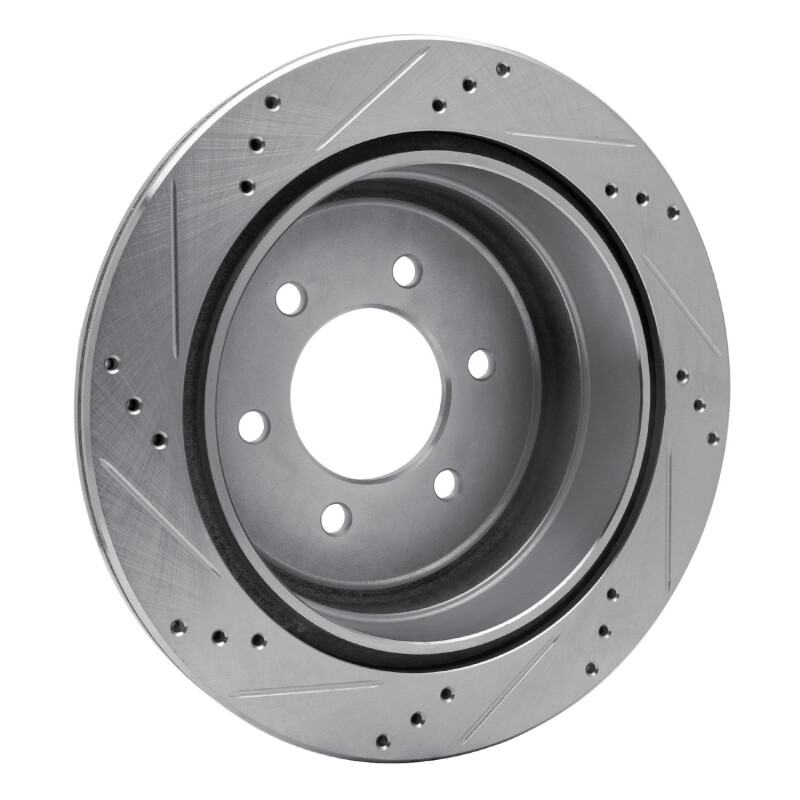 Picture of R1 04-11 Ford F-150 RWD Rear Right Drilled & Slotted Silver Brake Rotor