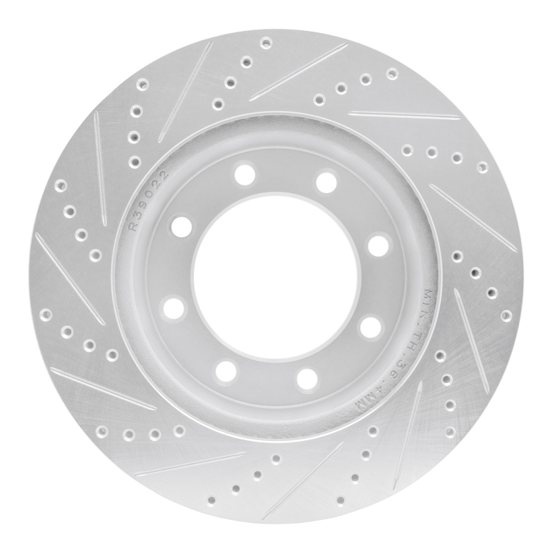Picture of R1 05-12 Ford F-450 Super Duty Front Right Drilled & Slotted Silver Brake Rotor