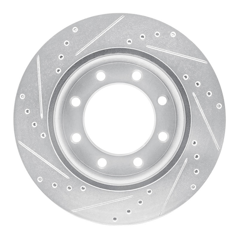 Picture of R1 05-12 Ford F-250 4WD (Super Duty) Rear Right Drilled & Slotted Silver Brake Rotor