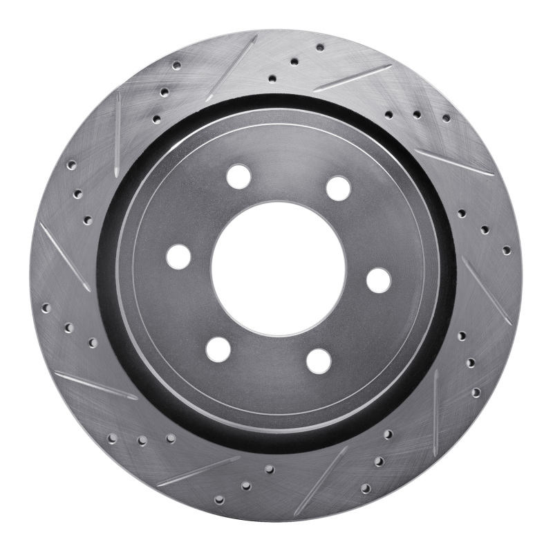 Picture of R1 12-20 Ford F-150 4WD Rear Left Drilled & Slotted Silver Brake Rotor