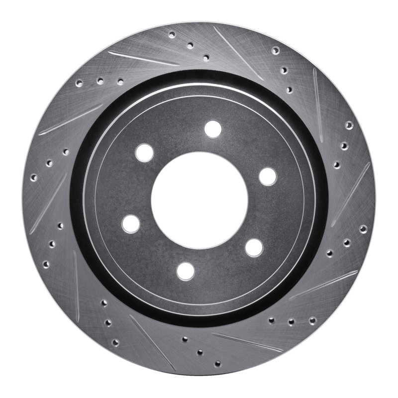 Picture of R1 12-20 Ford F-150 4WD Rear Right Drilled & Slotted Silver Brake Rotor