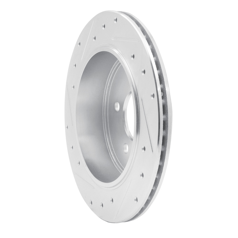Picture of R1 03-11 Ford Crown Victoria Rear Right Drilled & Slotted Silver Brake Rotor