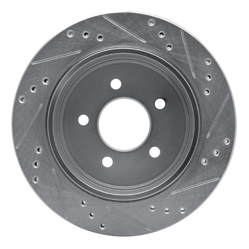Picture of R1 03-11 Ford Crown Victoria Rear Left Drilled & Slotted Silver Brake Rotor