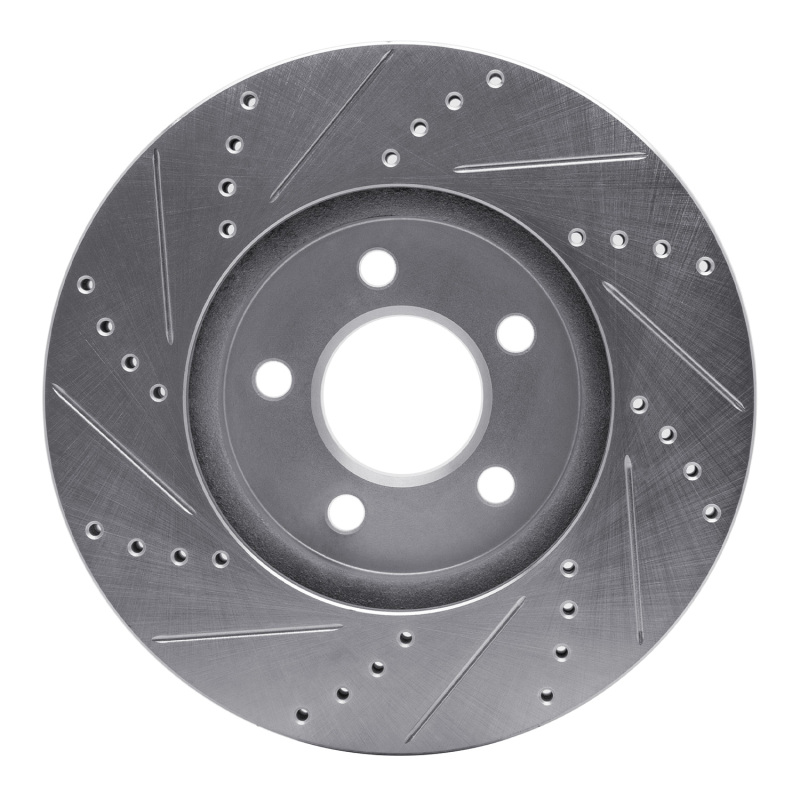 Picture of R1 03-11 Ford Crown Victoria Front Right Drilled & Slotted Silver Brake Rotor