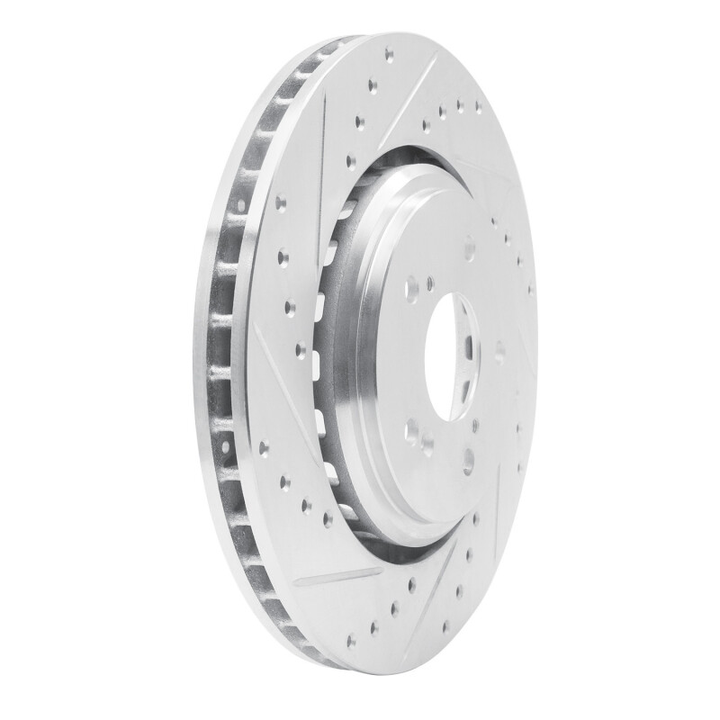 Picture of R1 14-20 Acura TLX Front Left Drilled & Slotted Silver Brake Rotor