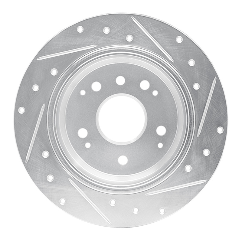 Picture of R1 99-11 Acura TL Rear Left Drilled & Slotted Silver Brake Rotor