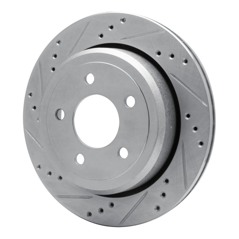 Picture of R1 03-11 Ford Crown Victoria Rear Left Drilled & Slotted Silver Brake Rotor