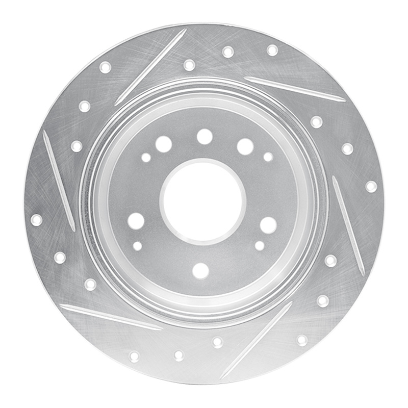Picture of R1 99-11 Acura TL Rear Right Drilled & Slotted Silver Brake Rotor