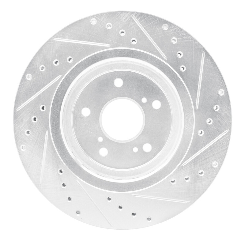 Picture of R1 14-20 Acura TLX Front Left Drilled & Slotted Silver Brake Rotor