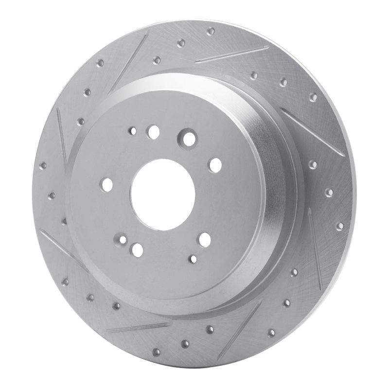 Picture of R1 14-16 Acura MDX Rear Left Drilled & Slotted Silver Brake Rotor