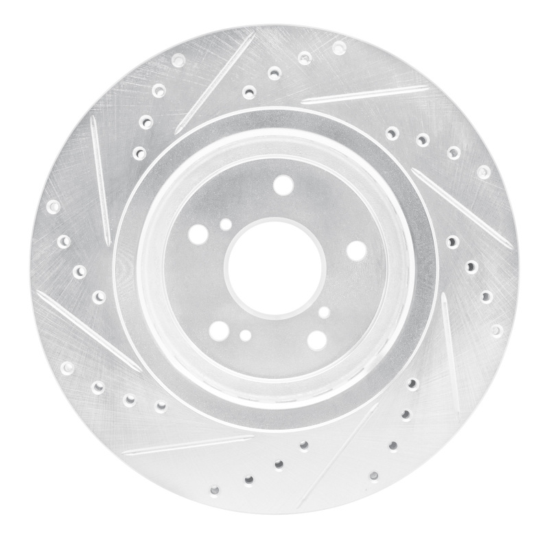 Picture of R1 14-20 Acura MDX Front Right Drilled & Slotted Silver Brake Rotor