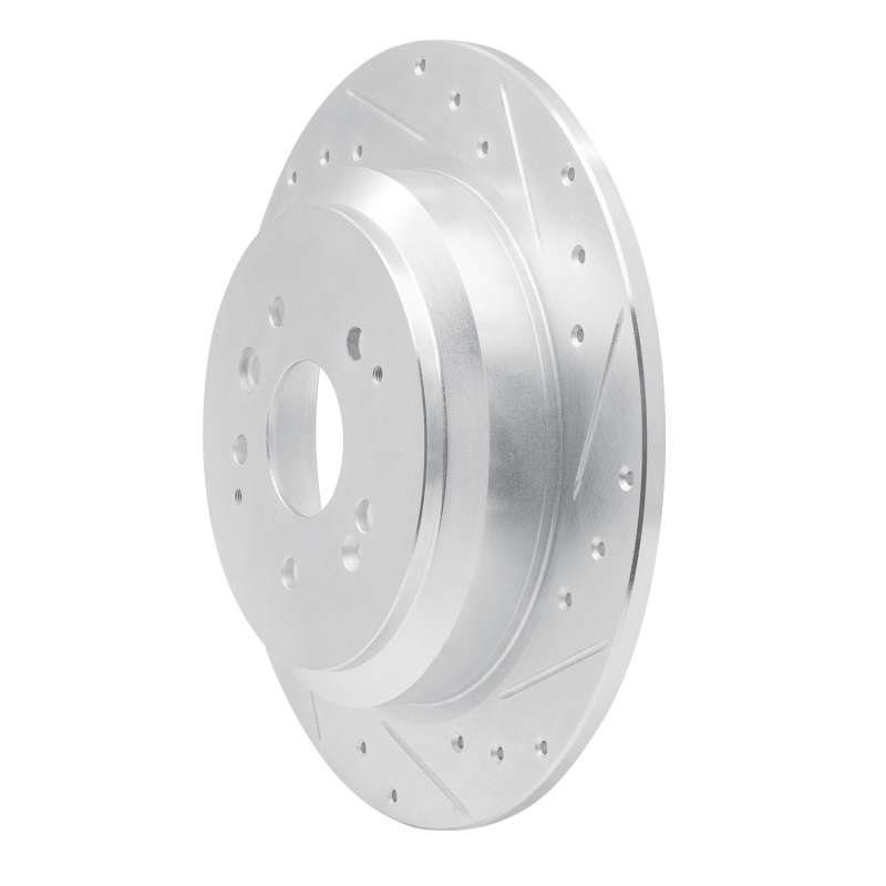 Picture of R1 14-16 Acura MDX Rear Right Drilled & Slotted Silver Brake Rotor