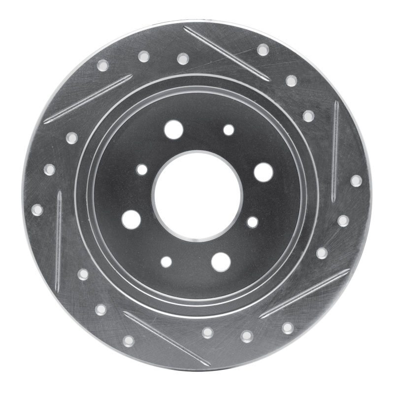 Picture of R1 88-01 Acura Integra Rear Left Drilled & Slotted Silver Brake Rotor