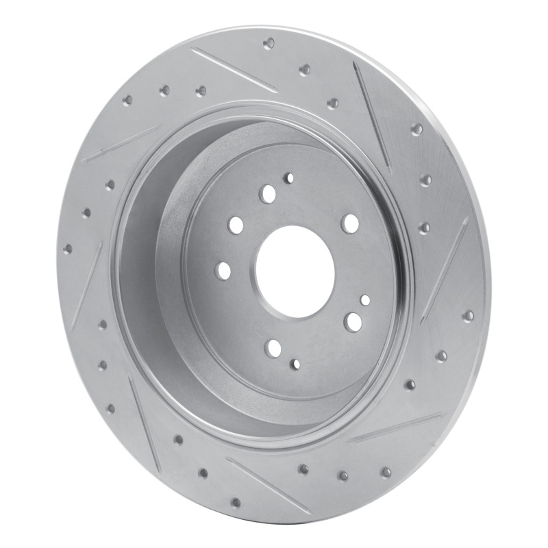 Picture of R1 14-16 Acura MDX Rear Left Drilled & Slotted Silver Brake Rotor