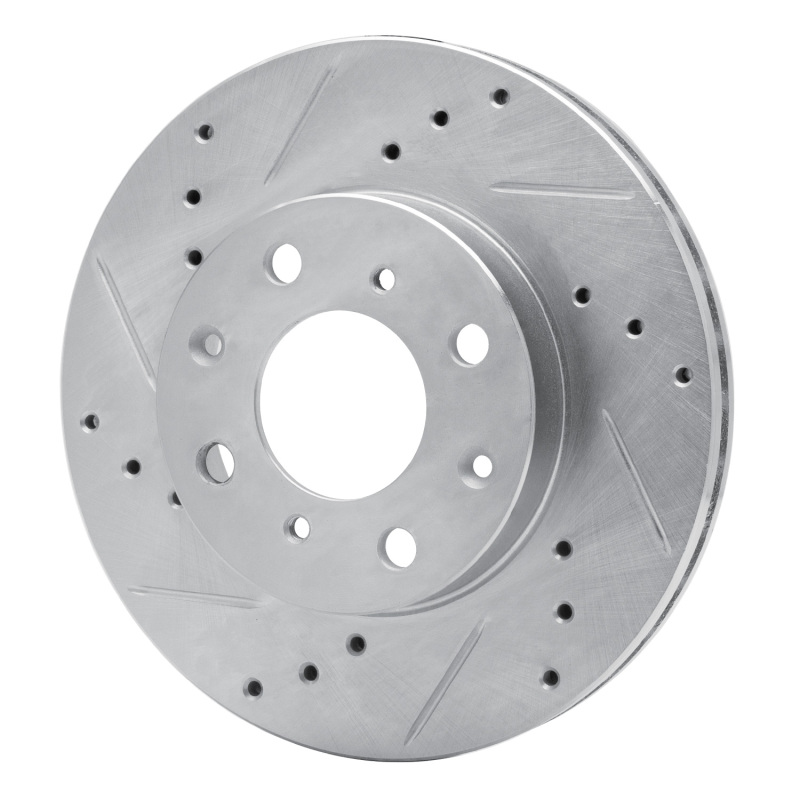 Picture of R1 90-00 Honda Civic DEL SOL Front Left Drilled & Slotted Silver Brake Rotor
