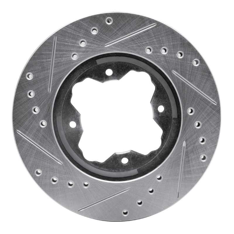 Picture of R1 90-97 Acura CL Front Right Drilled & Slotted Silver Brake Rotor