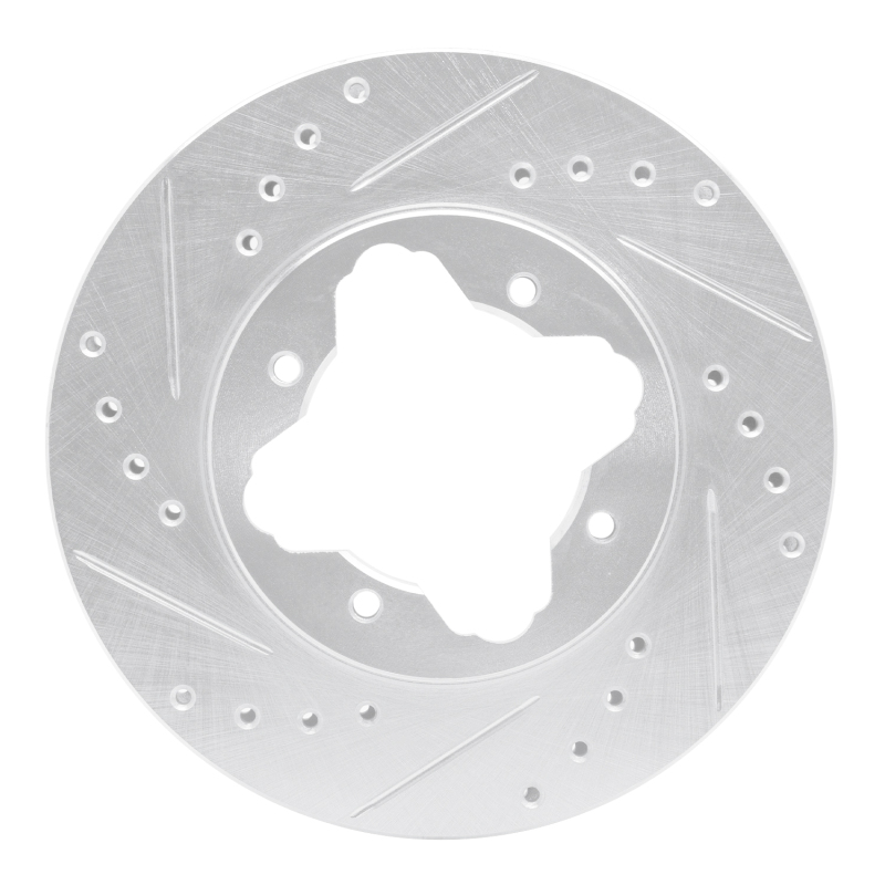 Picture of R1 90-97 Acura CL Front Left Drilled & Slotted Silver Brake Rotor