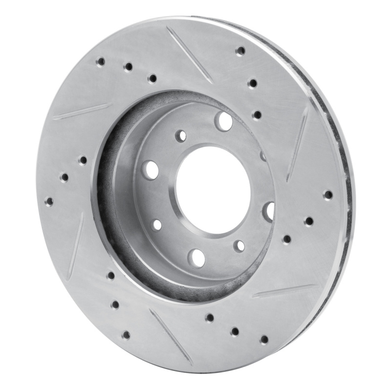 Picture of R1 90-00 Honda Civic DEL SOL Front Left Drilled & Slotted Silver Brake Rotor