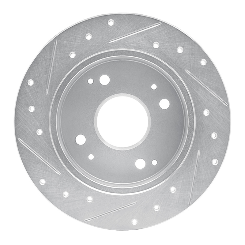 Picture of R1 92-97 Acura CL Rear Right Drilled & Slotted Silver Brake Rotor
