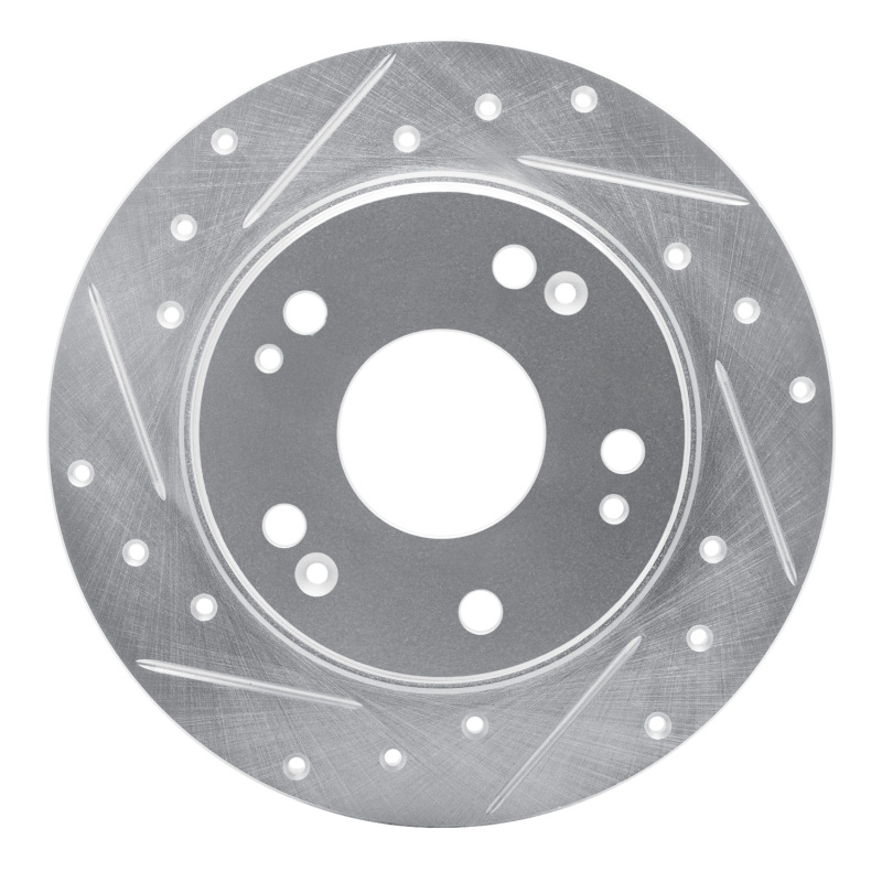 Picture of R1 03-08 Acura TSX Rear Left Drilled & Slotted Silver Brake Rotor