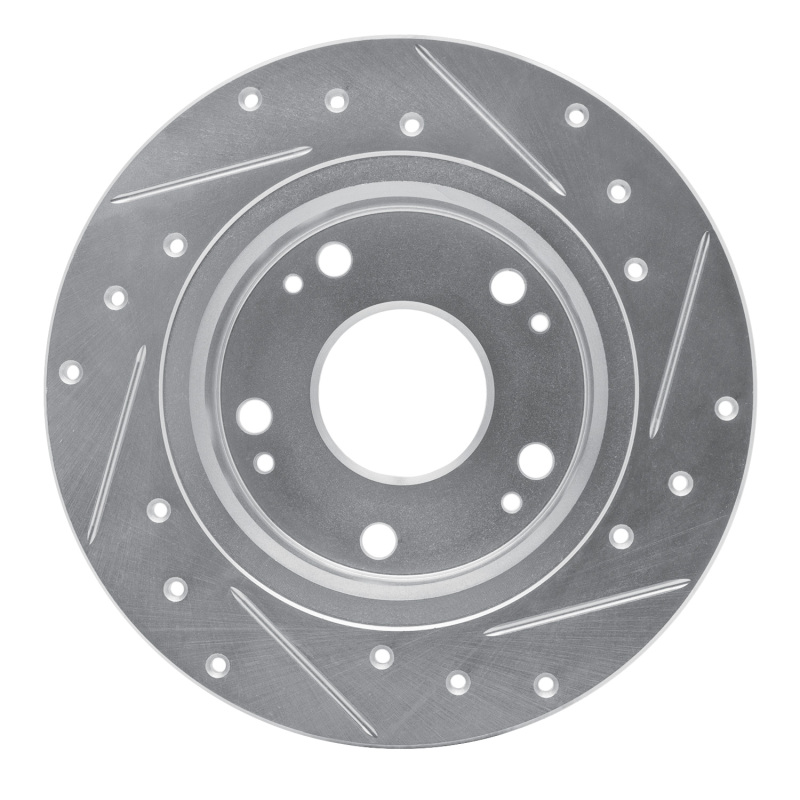 Picture of R1 03-08 Acura TSX Rear Left Drilled & Slotted Silver Brake Rotor